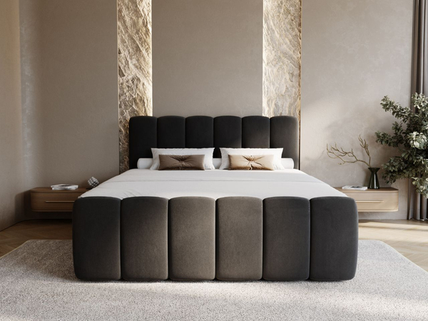 Boxspringbett mit Bettkasten 200x200 Cloud Schwarz
