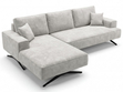 Ecksofa L-Form auf Metallbeinen Leto Links Grau