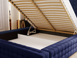 Polsterbett mit Bettkasten und Lattenrost 140x200 Barbados Blau