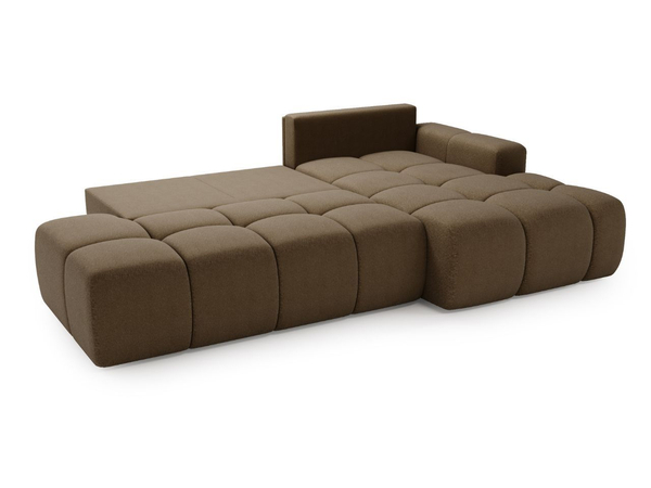 Ecksofa L-Form Rechts mit Schlaffunktion und Bettkasten Montero Braun