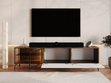 TV-Lowboard mit Türen und LED Vinni Dunkler Walnuss Cashmere