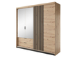 Drehtürenschrank mit Spiegel 220 cm Turia Artisan Eiche, Anthrazit