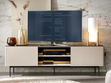 Zweittüriges TV-Lowboard für Wohnzimmer Auroé Kaschmir