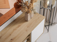 TV-Lowboard schwarzes Gestell Vivance Weiß und Eiche Artisan