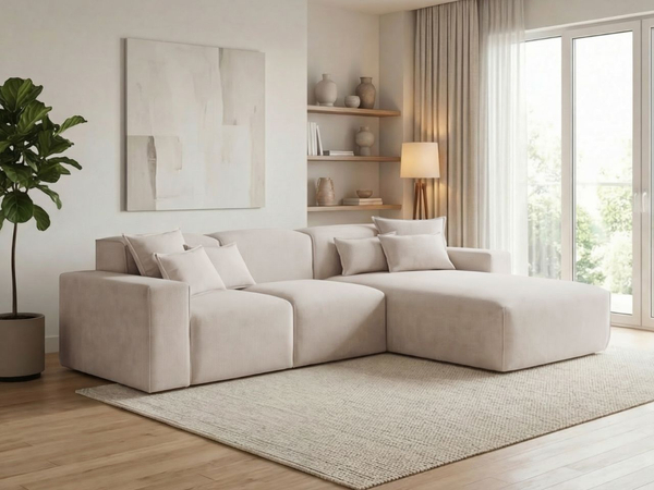 Ecksofa L-Form Rechts Moderne Ecksofa Leni Beige