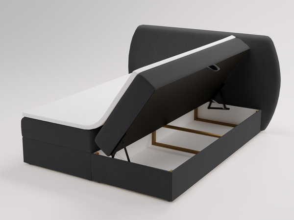 Boxspringbett mit Bettkasten 160x200 Bogota Schwarz