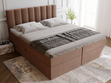Boxspringbett mit Bettkasten 200x200 Mocca Braun