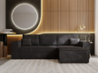 Ecksofa L-Form mit Schlaffunktion und Bettkasten Prato XL Schwarz 
