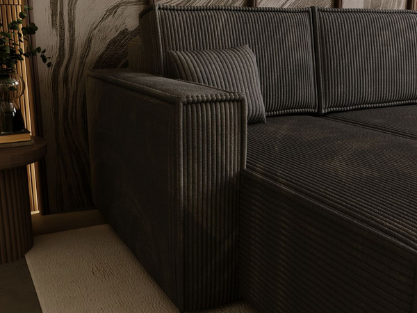 Modernes Ecksofa mit Schlaffunktion und Stauraum Prato L Dunkelgrau