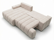 Ecksofa L-Form Links mit Schlaffunktion und Bettkasten Caleo Beige