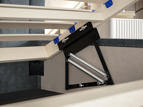 Polsterbett mit Bettkasten und Lattenrost 120x200 Gaja Dunkelblau