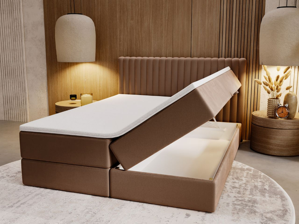 Boxspringbett mit Bettkasten 200x200 Marbella Braun