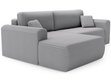 Ecksofa mit Schlaffunktion und Bettkasten Belvio links Hellgrau