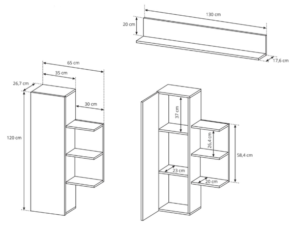 Moderne Wohnwand für das Wohnzimmer Alvano Craft Eiche