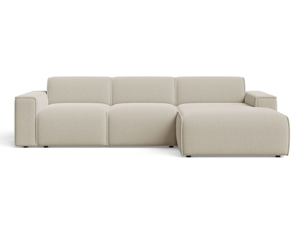 Ecksofa L-Form Rechts Lavia Bouclé-Stoff Beige