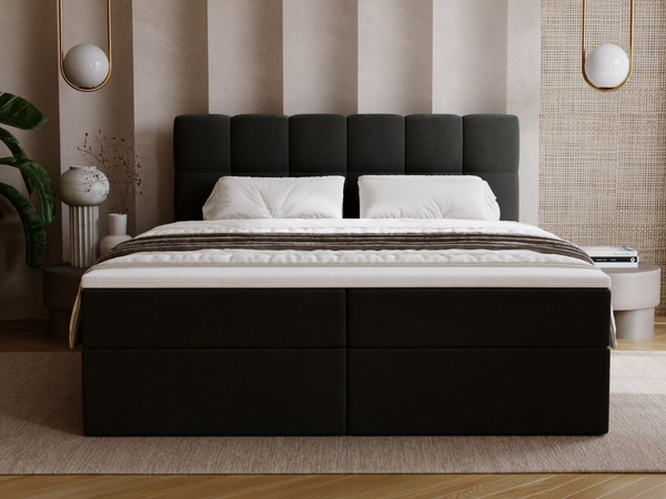 Boxspringbett mit Bettkasten 180x200 Maison Dunkelgrau