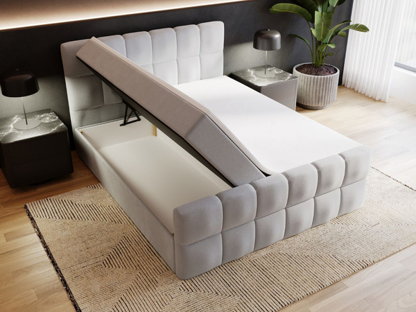 Boxspringbett mit Bettkasten 160x200 Alicante Grau