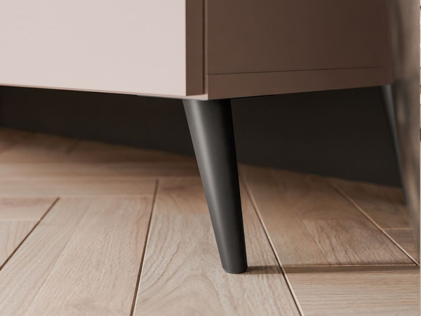 TV-Lowboard mit Türen auf Schwarzen Metallbeinen 100 cm Noaé Kaschmir
