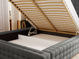 Polsterbett mit Bettkasten und Lattenrost 180x200 Barbados Dunkelgrau