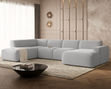 Wohnlandschaft Links Belluno Bouclé-Stoff Grijs