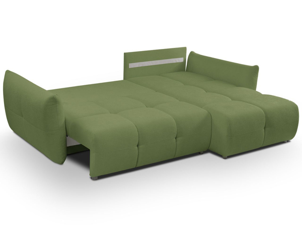 Ecksofa L-Form mit Schlaffunktion und Bettkasten Bene Grün