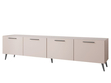 TV-Lowboard mit Türen und LED-Beleuchtung auf Schwarzen Metallbeinen 200 cm Noaé Kaschmir
