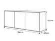 Dreitürige Wandkommode 154 cm im Glamour-Stil – Vivance, Weiß Hochglanz