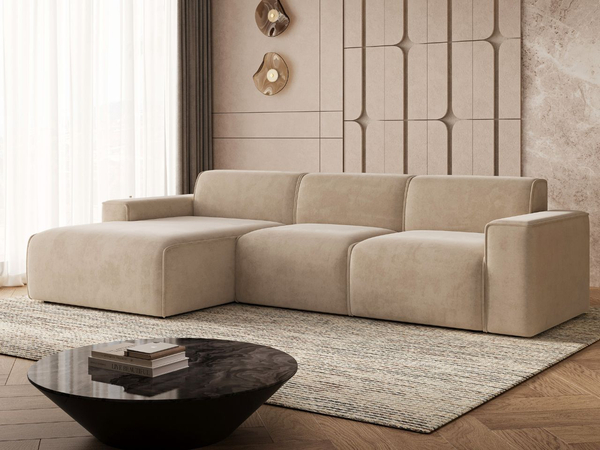 Ecksofa L-Form Links Lavia Beige