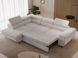 Ecksofa L-Form mit Schlaffunktion und Bettkasten Argon Links Grau