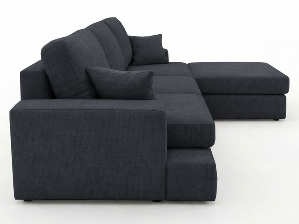 Ecksofa L-Form fürs Wohnzimmer Nesto Rechts Schwarz