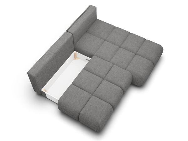 Ecksofa mit Schlaffunktion und Bettkasten Rechts Milet Grau