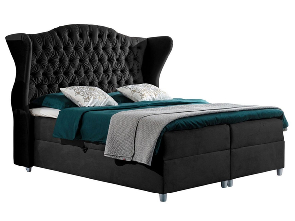 Boxspringbett mit Bettkasten 120x200 Kate Schwarz