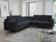Ecksofa L-Form Links mit Schlaffunktion und Bettkasten Limon Dunkelblau