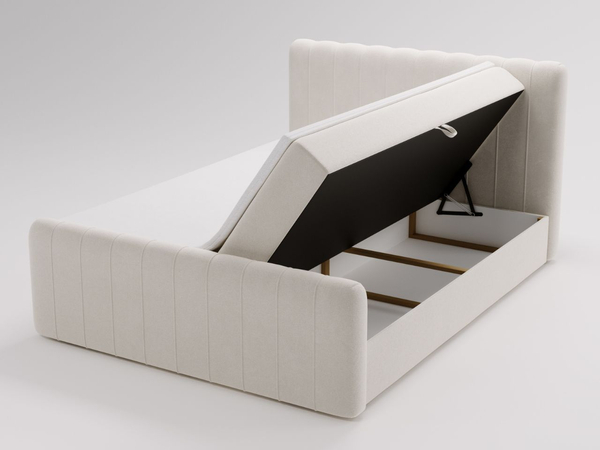 Boxspringbett mit Bettkasten 140x200 Osteno Creme