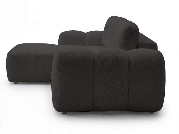 Ecksofa L-Form mit Schlaffunktion und Bettkasten Avelin Links Schwarz
