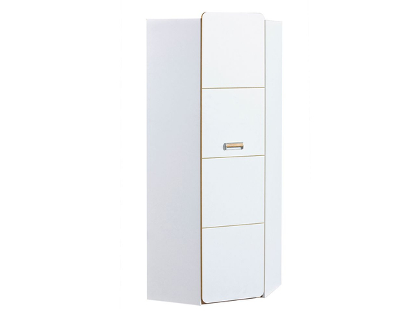 Eckkleiderschrank mit einer Tür für ein Jugendzimmer Lindo Weiß, Nash Eiche