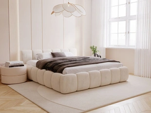Polsterbett mit Bettkasten und Lattenrost 160x200 Cloud Low Beige