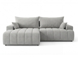 Ecksofa L-Form Links mit Schlaffunktion und Bettkasten Caleo Hellgrau