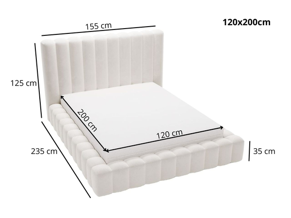 Polsterbett mit Bettkasten und Lattenrost 120x200 Rotto Schwarz