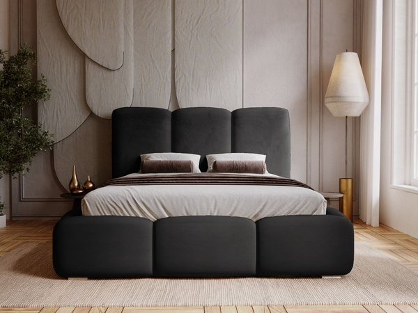 Polsterbett mit Bettkasten und Lattenrost 180x200 Bubble Schwarz