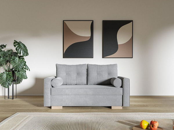 Schlafsofa mit Bettfunktion und Bettkasten Pori Grau