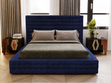 Polsterbett mit Bettkasten und Lattenrost 160x200 Barbados Blau