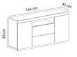 Zweittürige Kommode 164 cm im Loft-Stil Asumi Weiß matt und Eiche Wotan
