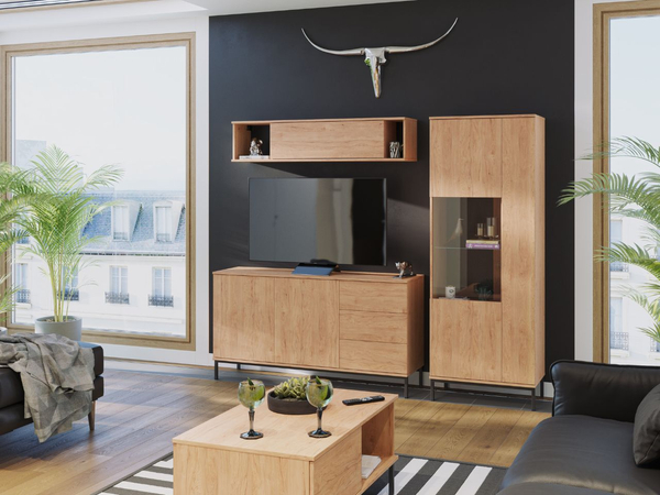 Kommode mit Türen und Schubladen Soroko Hickory