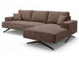 Ecksofa L-Form auf Metallbeinen Leto Rechts Braun