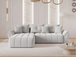 Ecksofa L-Form mit Schlaffunktion und Bettkasten Decor L Grau