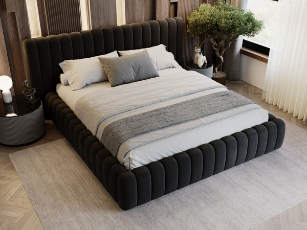 Polsterbett mit Bettkasten und Lattenrost 180x200 Bliss Schwarz