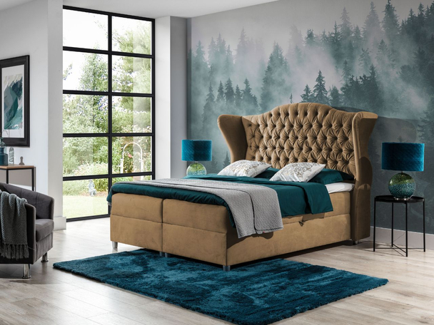 Boxspringbett mit Bettkasten 180x200 Kate Beige