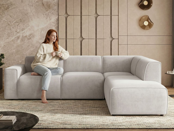Ecksofa L-Form Rechts Eluno Grau