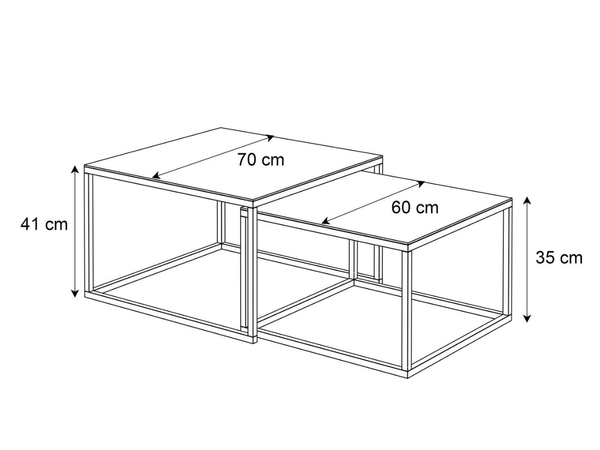 Couchtisch Asumi mit verchromtem Gestell und transparenter Glasplatte 35x41